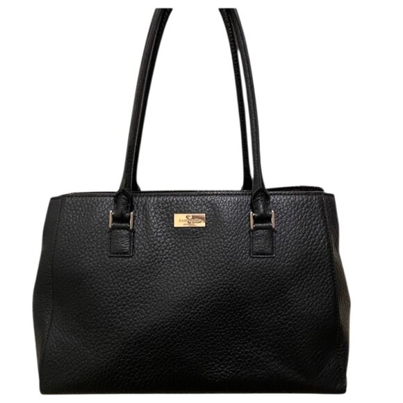 Kate Spade New York Black Pebbled Leather Tote Bag - Picture 1 of 12
